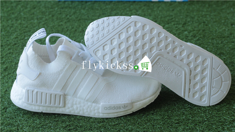 Real Boost Adidas Originals NMD R1 PK Triple White BA8630